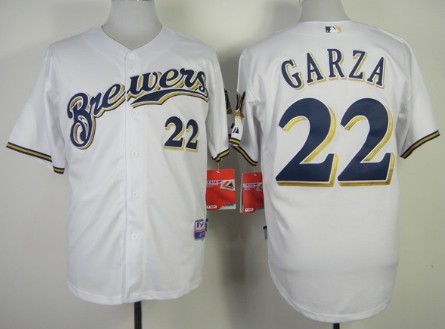 Milwaukee Brewers #22 Matt Garza White Jersey 