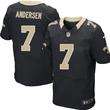 Nike New Orleans Saints #7 Morten Andersen Black Elite Jersey 