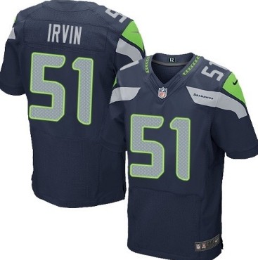 Nike Seattle Seahawks #51 Bruce Irvin Navy Blue Elite Jersey 