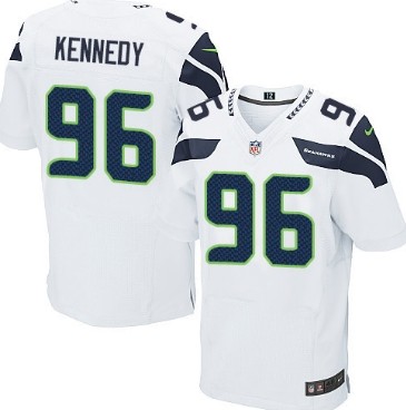 Nike Seattle Seahawks #96 Cortez Kennedy White Elite Jersey 