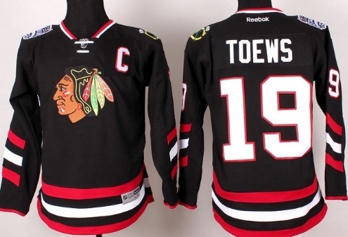 Chicago Blackhawks #19 Jonathan Toews 2014 Stadium Series Black Kids Jersey 