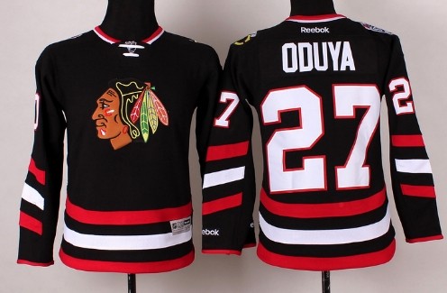 Chicago Blackhawks #27 Johnny Oduya 2014 Stadium Series Black Kids Jersey 