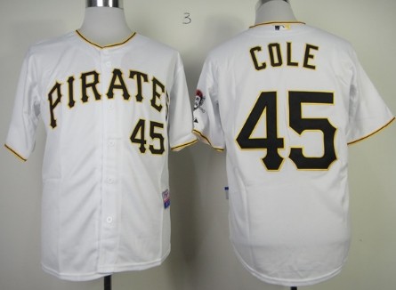 Pittsburgh Pirates #45 Gerrit Cole White Jersey 