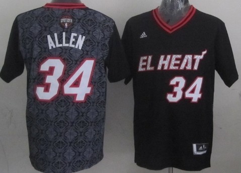 Miami Heat #34 Ray Allen Revolution 30 Swingman 2014 Noche Latina Black Jersey