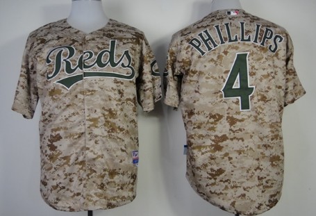 Cincinnati Reds #4 Brandon Phillips 2014 Camo Jersey 