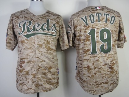 Cincinnati Reds #19 Joey Votto 2014 Camo Jersey