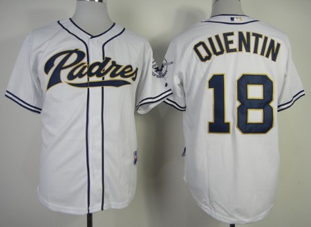 San Diego Padres #18 Carlos Quentin White Jersey 