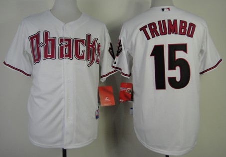 Arizona Diamondbacks #15 Mark Trumbo White Jersey 