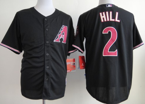 Arizona Diamondbacks #2 Aaron Hill Black Jersey 