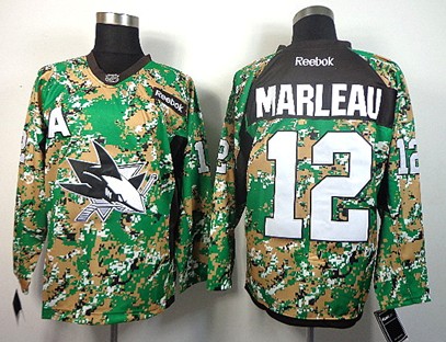 San Jose Sharks #12 Patrick Marleau 2014 Camo Jersey 