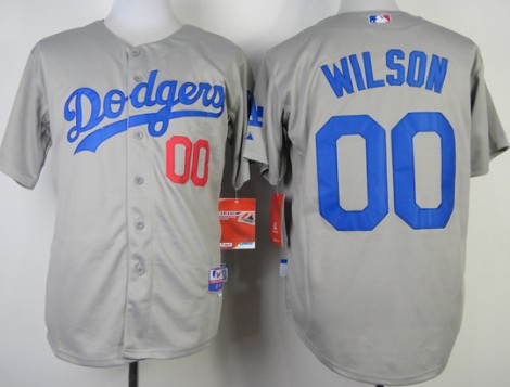 Los Angeles Dodgers #00 Brian Wilson 2014 Gray Jersey 