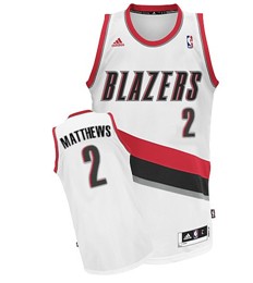 Portland Trail Blazers #2 Wesley Matthews White Swingman Jersey 