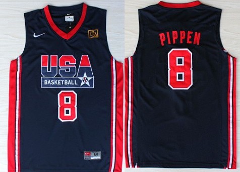 1992 Olympics Team USA #8 Scottie Pippen Navy Blue Swingman Jersey