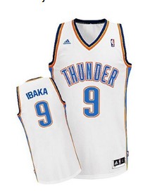 Oklahoma City Thunder #9 Serge Ibaka White Swingman Jersey 