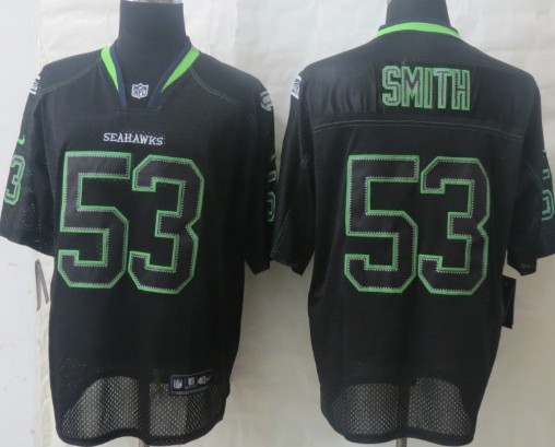 Nike Seattle Seahawks #53 Malcolm Smith Lights Out Black Elite Jersey 