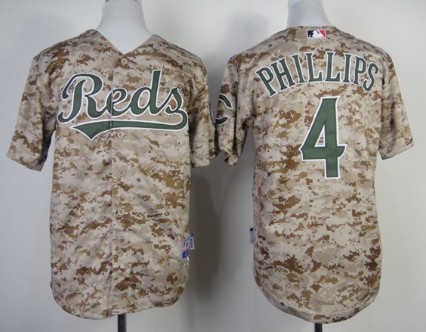 Cincinnati Reds #4 Brandon Phillips 2014 Camo Kids Jersey 