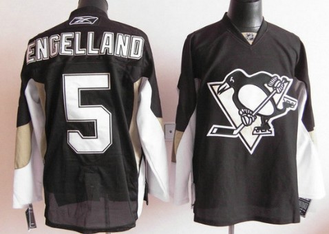 Pittsburgh Penguins #5 Deryk Engelland Black Jersey 