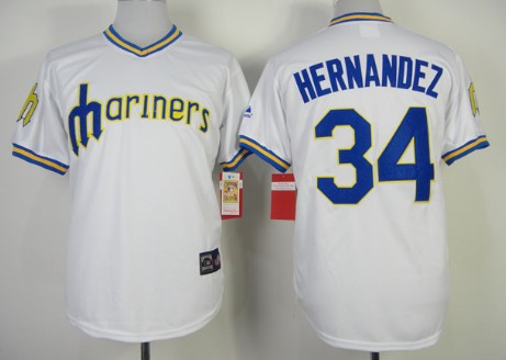 Seattle Mariners #34 Felix Hernandez 1979 White Pullover Jersey 