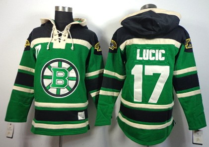 Old Time Hockey Boston Bruins #17 Milan Lucic Green Hoodie