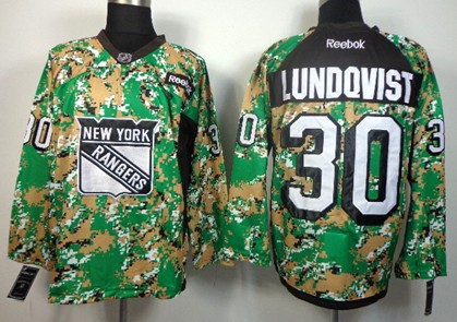 New York Rangers #30 Henrik Lundqvist 2014 Camo Jersey