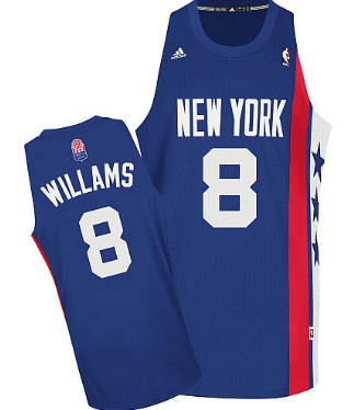 New Jersey Nets #8 Deron Williams ABA Hardwood Classic Blue Swingman Jersey