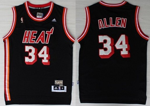 Miami Heat #34 Ray Allen ABA Hardwood Classics Swingman Black Jersey 