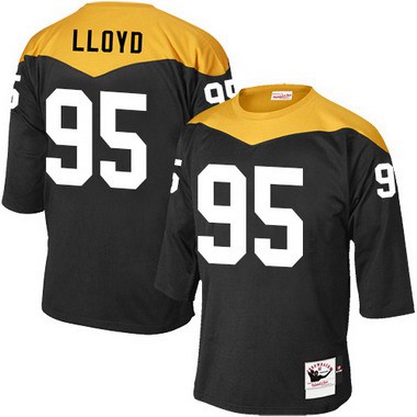 Men's Pittsburgh Steelers #95 Greg Lloyd Black Retired Player 1967 Home Throwback NFL Jersey