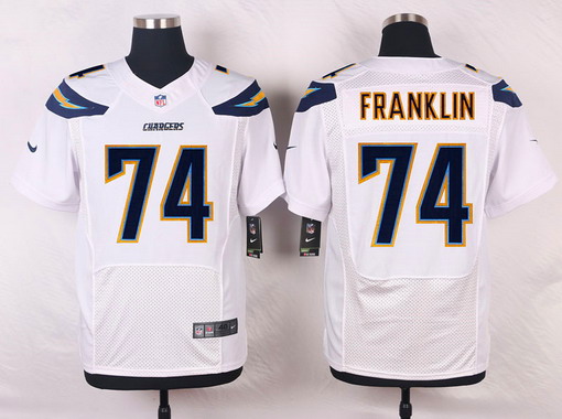 Men's San Diego Chargers #74 Orlando Franklin White Road NFL Nike Elite Jersey