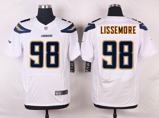 Nike San Diego Chargers #98 Sean Lissemore White Road NFL Nike Elite Jersey