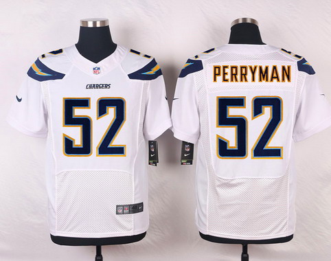 Men's San Diego Chargers #52 Denzel Perryman White Road NFL Nike Elite Jersey