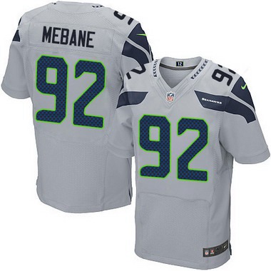 Men's Seattle Seahawks #92 Brandon Mebane Gray Alternate NFL Nike Elite Jersey