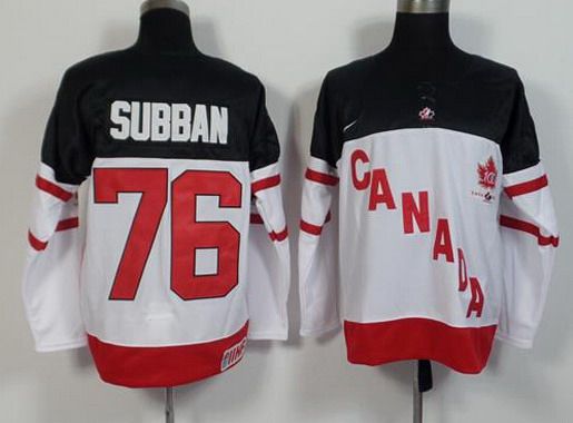 2014-15 Men's Team Canada #76 P.K. Subban White 100TH Anniversary Jersey