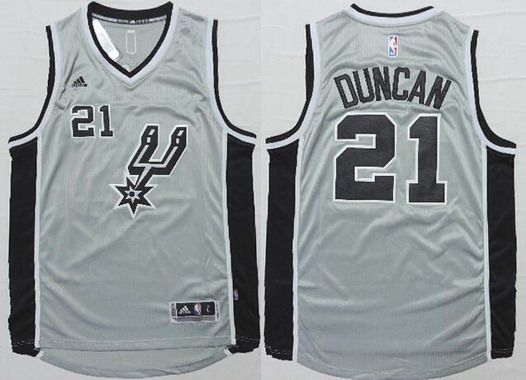 Men's San Antonio Spurs #21 Tim Duncan Revolution 30 Swingman 2014 New Gray Jersey