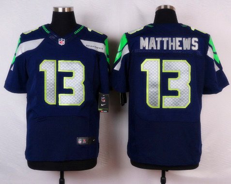 Men's Seattle Seahawks #13 Chris Matthews Navy Blue Team Color NFL Nike Elite Jersey