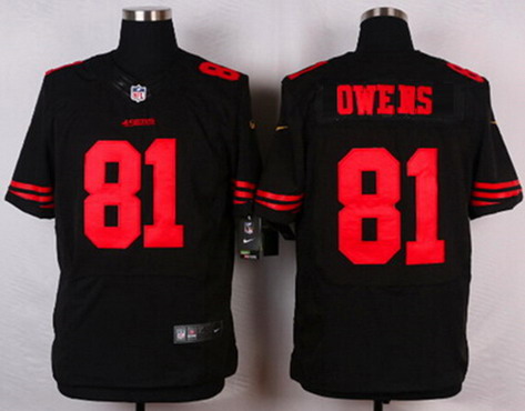 Men's San Francisco 49ers #81 Terrell Owens Black Retired Player 2015 NFL Nike Elite Jersey