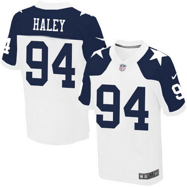 Men's Dallas Cowboys #94 Charles Haley White Thanksgiving Retired Player NFL Nike Elite Jersey