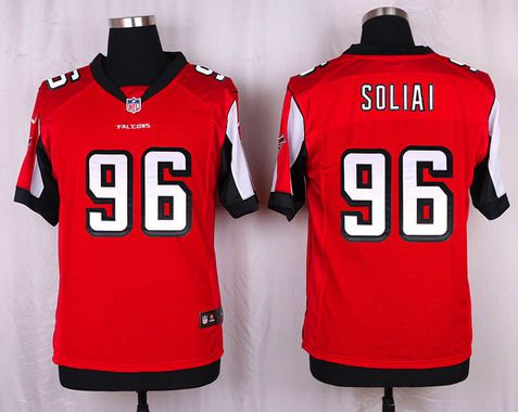 Men's Atlanta Falcons #96 Paul Soliai Red Team Color NFL Nike Elite Jersey