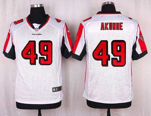 Men's Atlanta Falcons #49 Derek Akunne White Road NFL Nike Elite Jersey