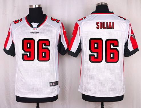 Men's Atlanta Falcons #96 Paul Soliai White Road NFL Nike Elite Jersey