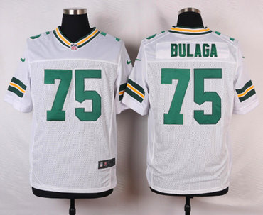 Men's Green Bay Packers #75 Bryan Bulaga White Road NFL Nike Elite Jersey