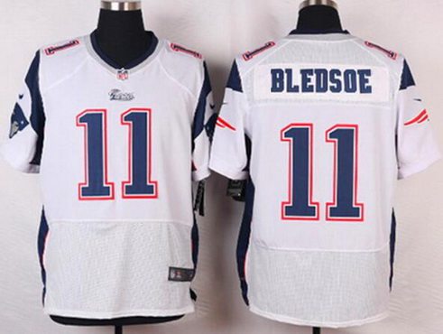 Men's New England Patriots #11 Drew Bledsoe White Retired Player NFL Nike Elite Jersey