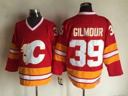 Men's Calgary Flames #39 Doug Gilmour 1981-82 Red CCM Vintage Throwback Jersey