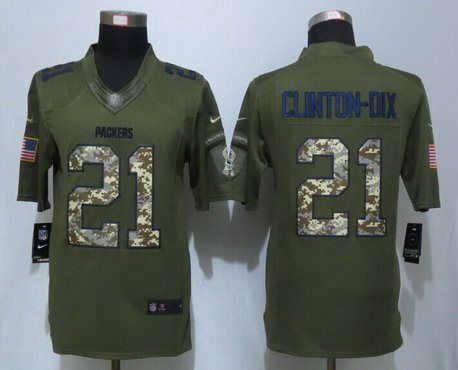 Men's Green Bay Packers #21 Ha Ha Clinton-Dix Green Salute To Service 2015 NFL Nike Limited Jersey