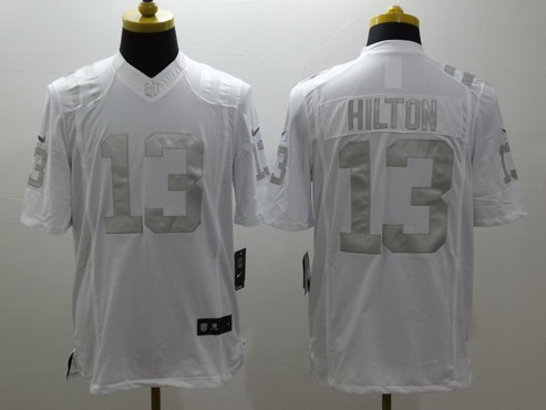 Men's Indianapolis Colts #13 T.Y. Hilton White Platinum NFL Nike Limited Jersey