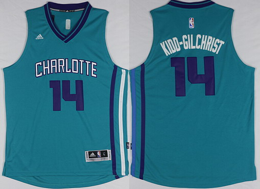 Charlotte Hornets #14 Michael Kidd-Gilchrist Revolution 30 Swingman 2015 New Teal Green Jersey