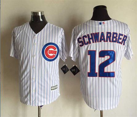 Men's Chicago Cubs #12 Kyle Schwarber Home White 2015 MLB Cool Base Jersey