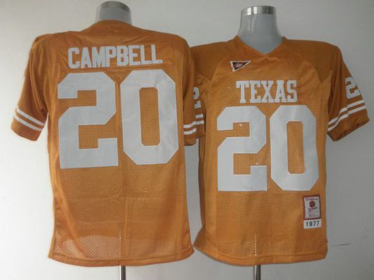 Men's Texas Longhorns #20 Earl Campbell Orange Throwback NCAA Football Jersey