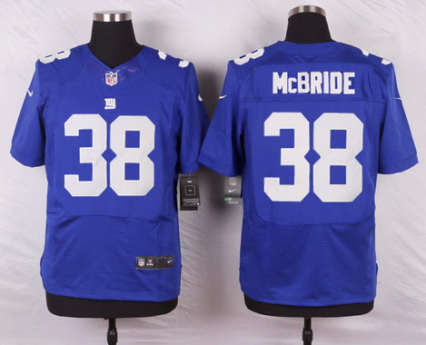 Men's New York Giants #38 Trumaine McBride Royal Blue Team Color NFL Nike Elite Jersey