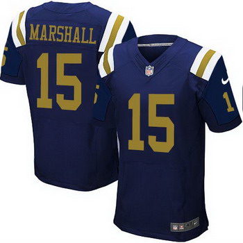 Men's New York Jets #15 Brandon Marshall Navy Blue Alternate NFL Nike Elite Jersey