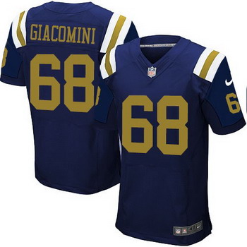 Men's New York Jets #68 Breno Giacomini Navy Blue Alternate NFL Nike Elite Jersey